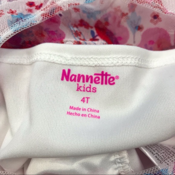 Nanette Kids Floral Swiss Dot Lace Formal Dress 4T - Picture 6 of 7